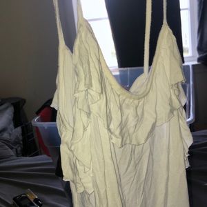 ruffled white tank